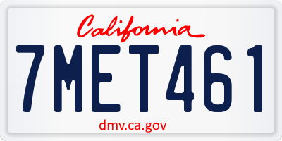 CA license plate 7MET461