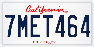 CA license plate 7MET464