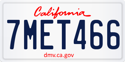 CA license plate 7MET466