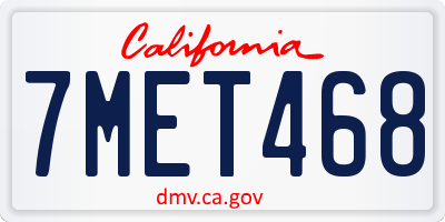 CA license plate 7MET468