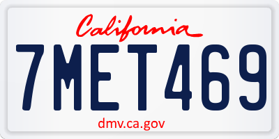 CA license plate 7MET469