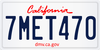 CA license plate 7MET470