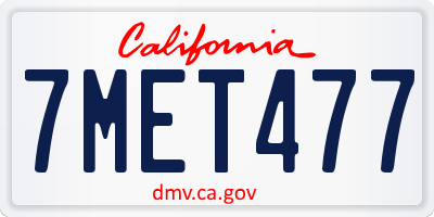 CA license plate 7MET477