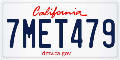 CA license plate 7MET479