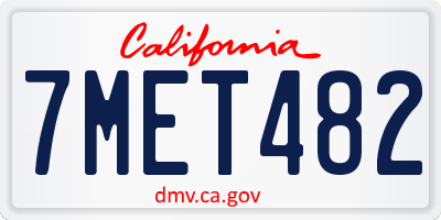 CA license plate 7MET482
