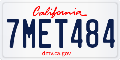 CA license plate 7MET484