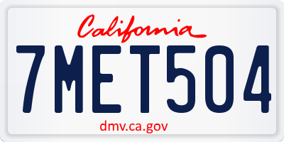 CA license plate 7MET504