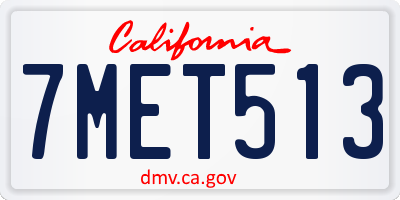 CA license plate 7MET513