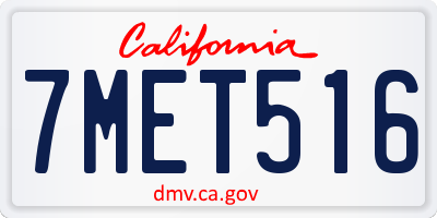 CA license plate 7MET516