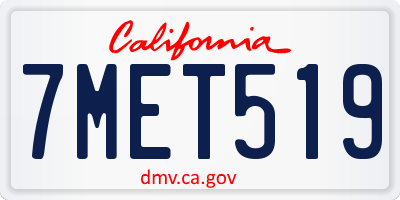 CA license plate 7MET519