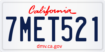 CA license plate 7MET521