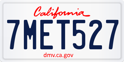 CA license plate 7MET527