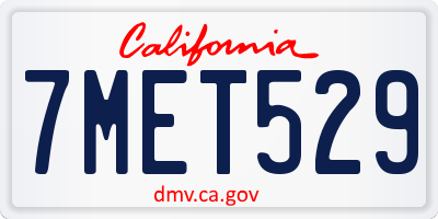 CA license plate 7MET529