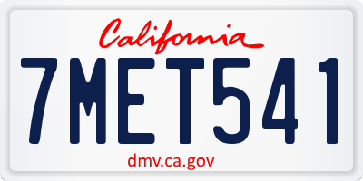 CA license plate 7MET541