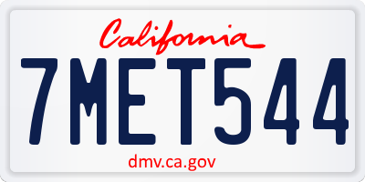 CA license plate 7MET544