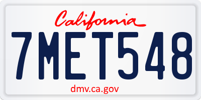 CA license plate 7MET548