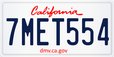 CA license plate 7MET554