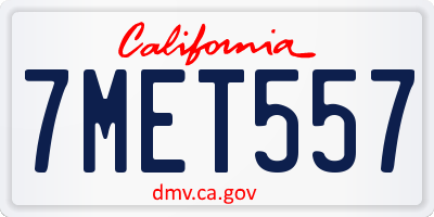 CA license plate 7MET557