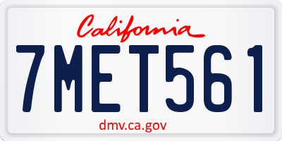 CA license plate 7MET561