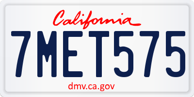 CA license plate 7MET575