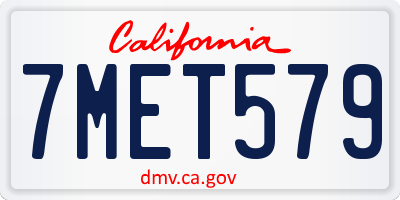 CA license plate 7MET579