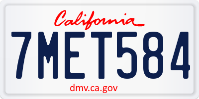 CA license plate 7MET584