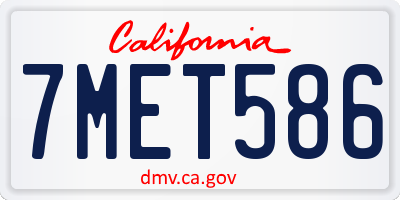 CA license plate 7MET586