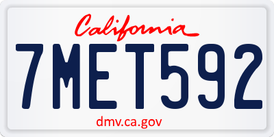 CA license plate 7MET592
