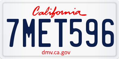 CA license plate 7MET596