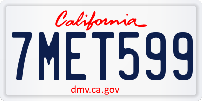 CA license plate 7MET599