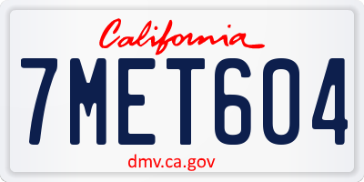 CA license plate 7MET604