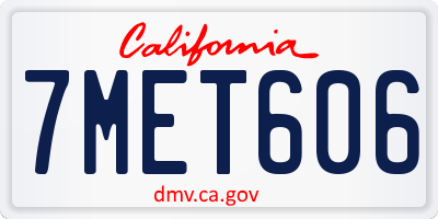 CA license plate 7MET606