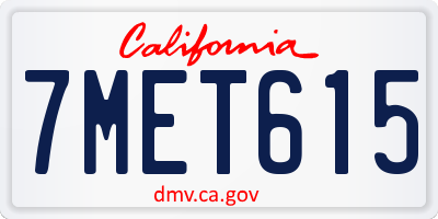 CA license plate 7MET615