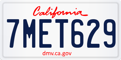 CA license plate 7MET629