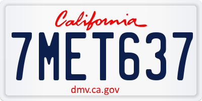 CA license plate 7MET637