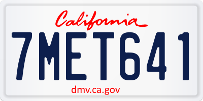 CA license plate 7MET641