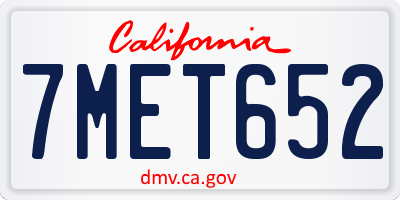 CA license plate 7MET652