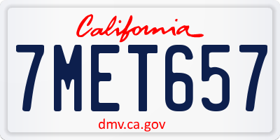CA license plate 7MET657