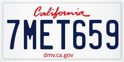 CA license plate 7MET659