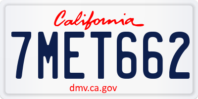 CA license plate 7MET662