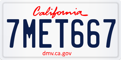 CA license plate 7MET667