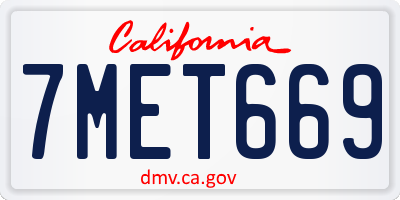 CA license plate 7MET669