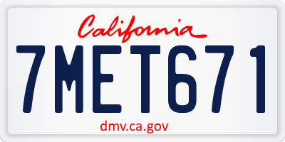 CA license plate 7MET671