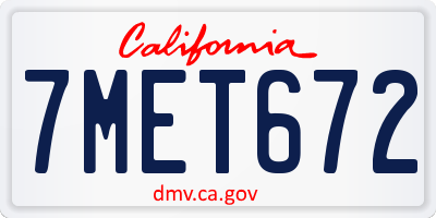 CA license plate 7MET672