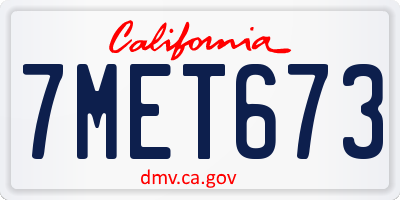 CA license plate 7MET673