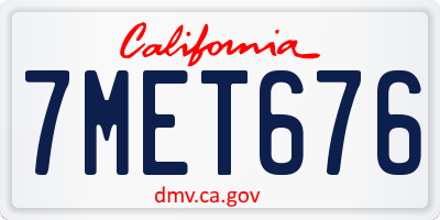 CA license plate 7MET676