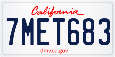 CA license plate 7MET683