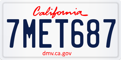 CA license plate 7MET687