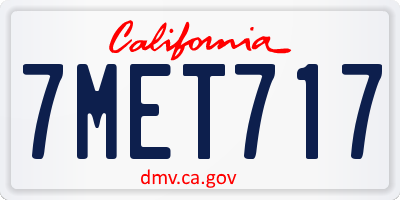 CA license plate 7MET717