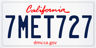 CA license plate 7MET727